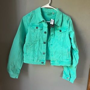 Kidpik brand green jean jacket
